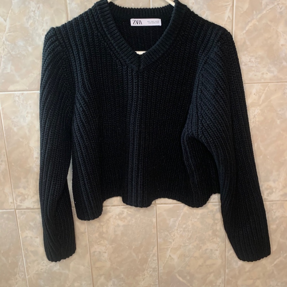 Zara purl knit sweater